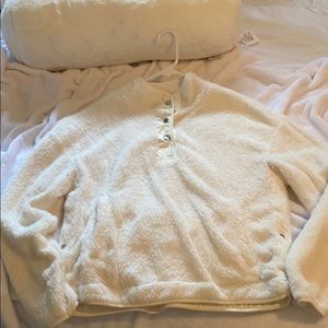White fuzzy soft sweater